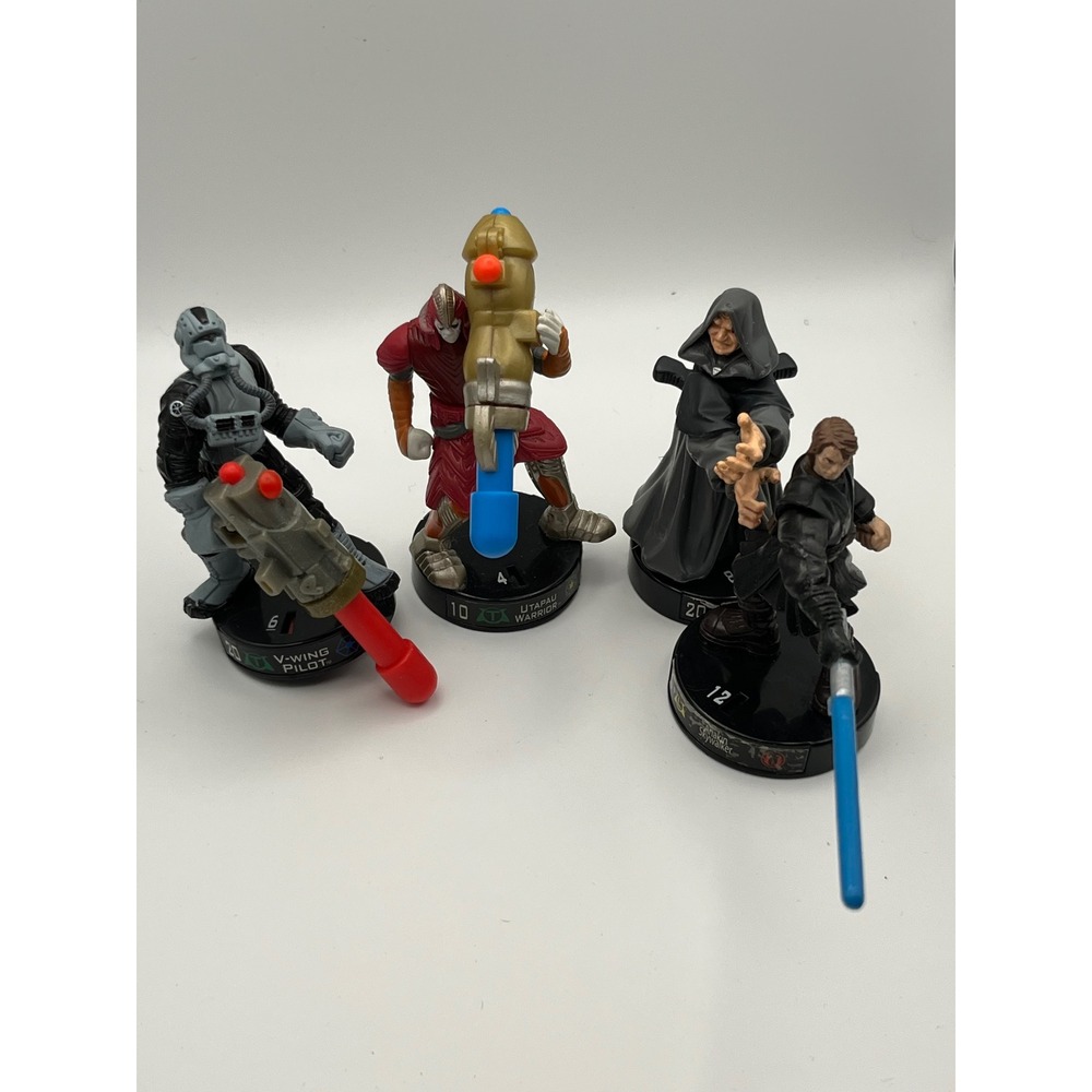 Star Wars Attacktix Battle Figure Lot Anakin Emperor V-Wing Pilot Utapau 2005